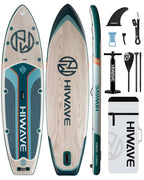 Inflatable Paddle Board 11 '* 34 "* 6" Extra Wide Sup Board, 420lb Capacity Paddle Board for Adults, Suitable for Sea and Lakes, 2+1Family Board