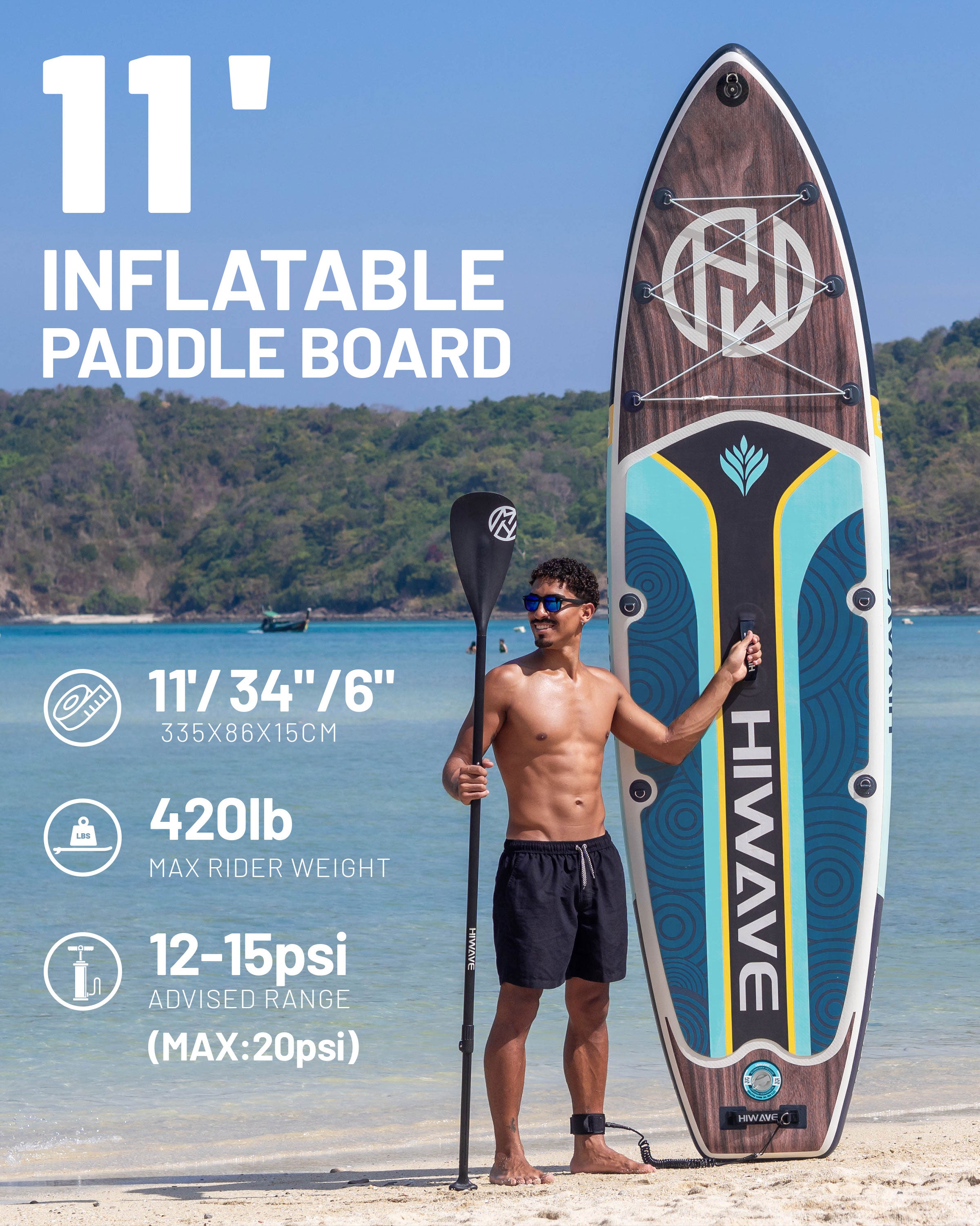 Hiwave 11' インフレータブルパドルボード Inflatable Paddle Board 11 '* 34 