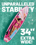 Inflatable Stand Up Paddle Board 11’*34”*6” Sup Board, 420lbs Capacity Adult&Youth Paddle Board, Pet Friendly for Ocean&Lake, w/Double Action Hand Pump