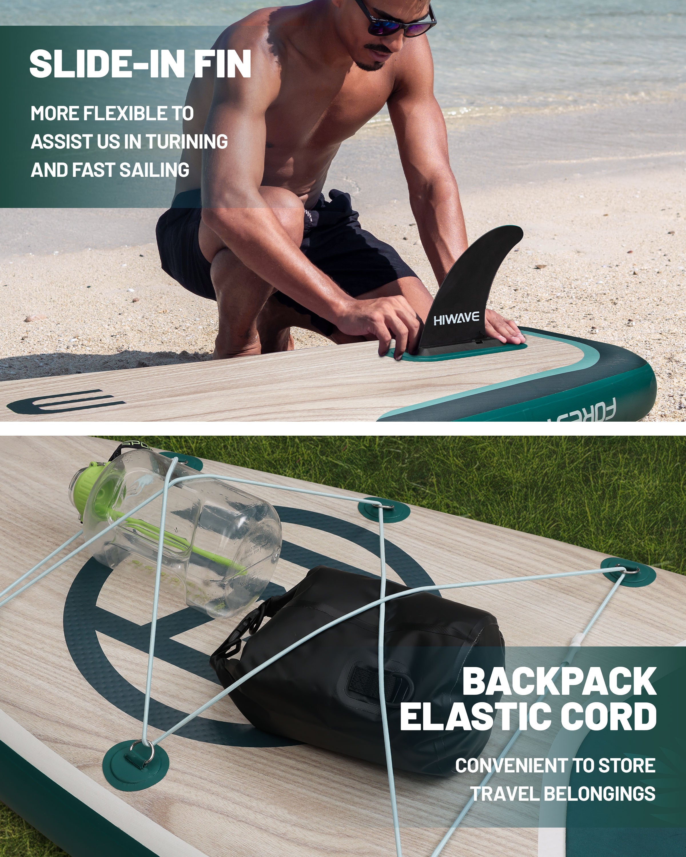 Inflatable Paddle Board 11 '* 34 "* 6" Extra Wide Sup Board, 420lb Capacity Paddle Board for Adults, Suitable for Sea and Lakes, 2+1Family Board