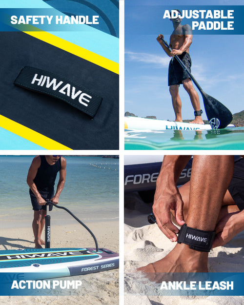 Hiwave deep wood grain low-end paddle board