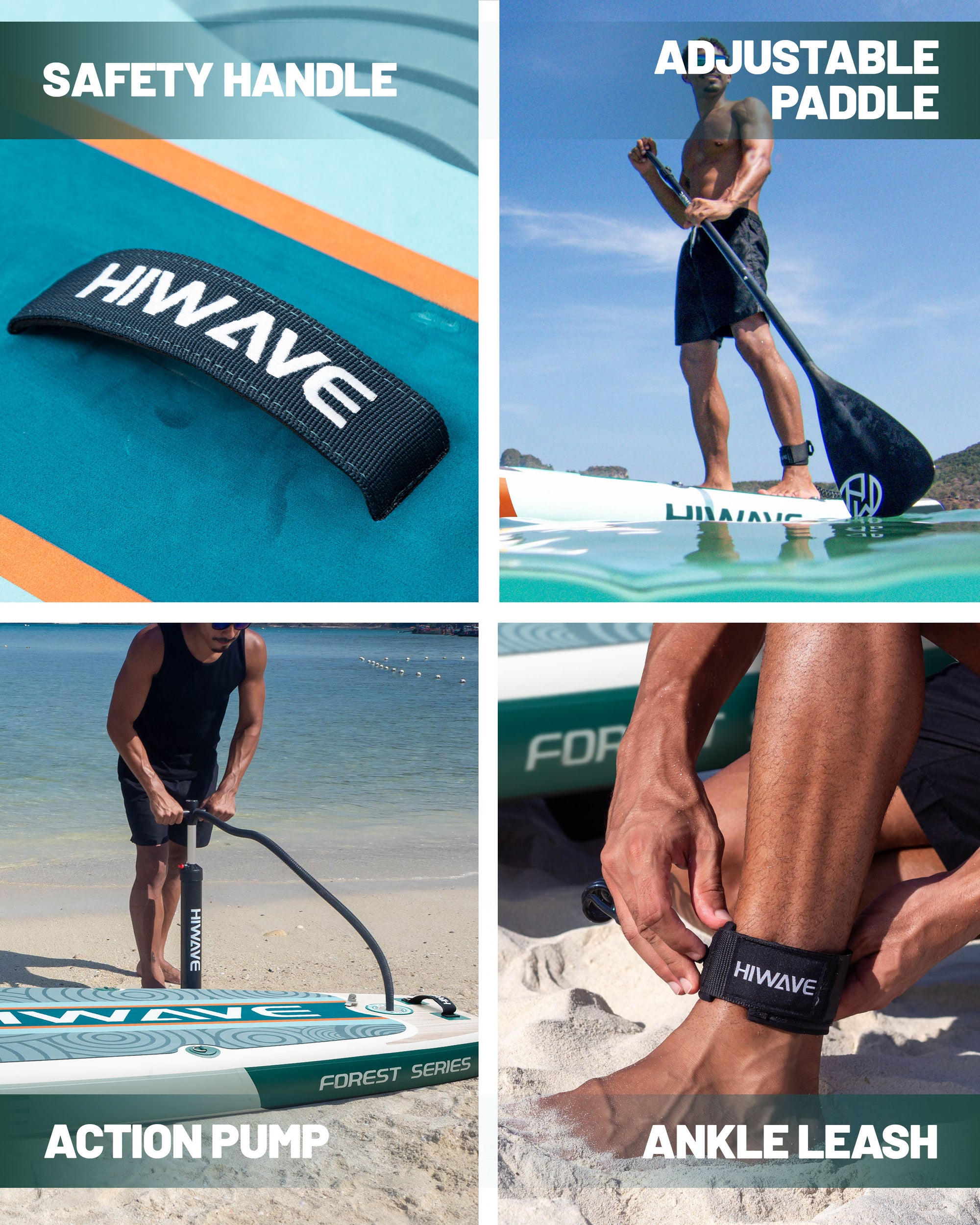 Hiwave shallow wood grain low-end paddle board