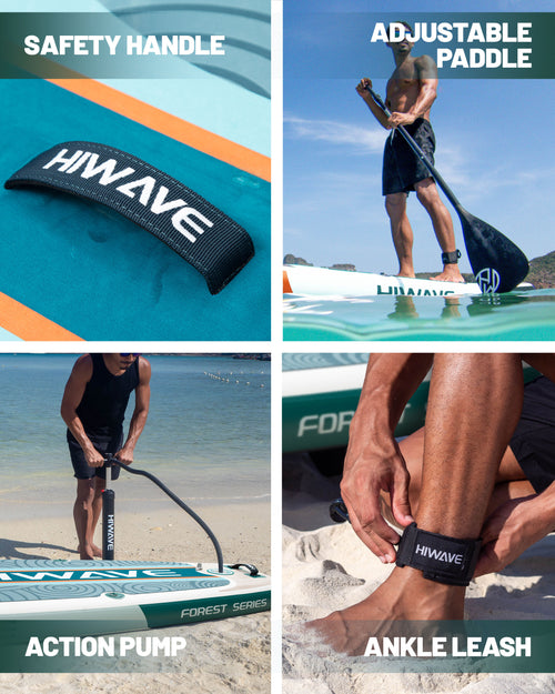 Hiwave shallow wood grain low-end paddle board