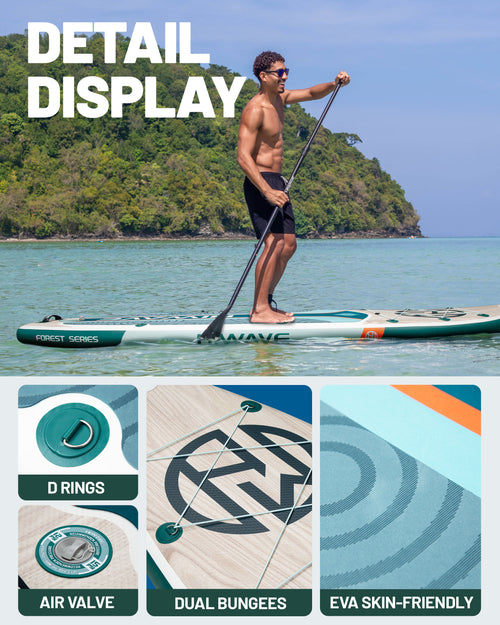 Hiwave shallow wood grain low-end paddle board