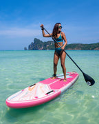 Inflatable Stand Up Paddle Board 11’*34”*6” Sup Board, 420lbs Capacity Adult&Youth Paddle Board, Pet Friendly for Ocean&Lake, w/Double Action Hand Pump