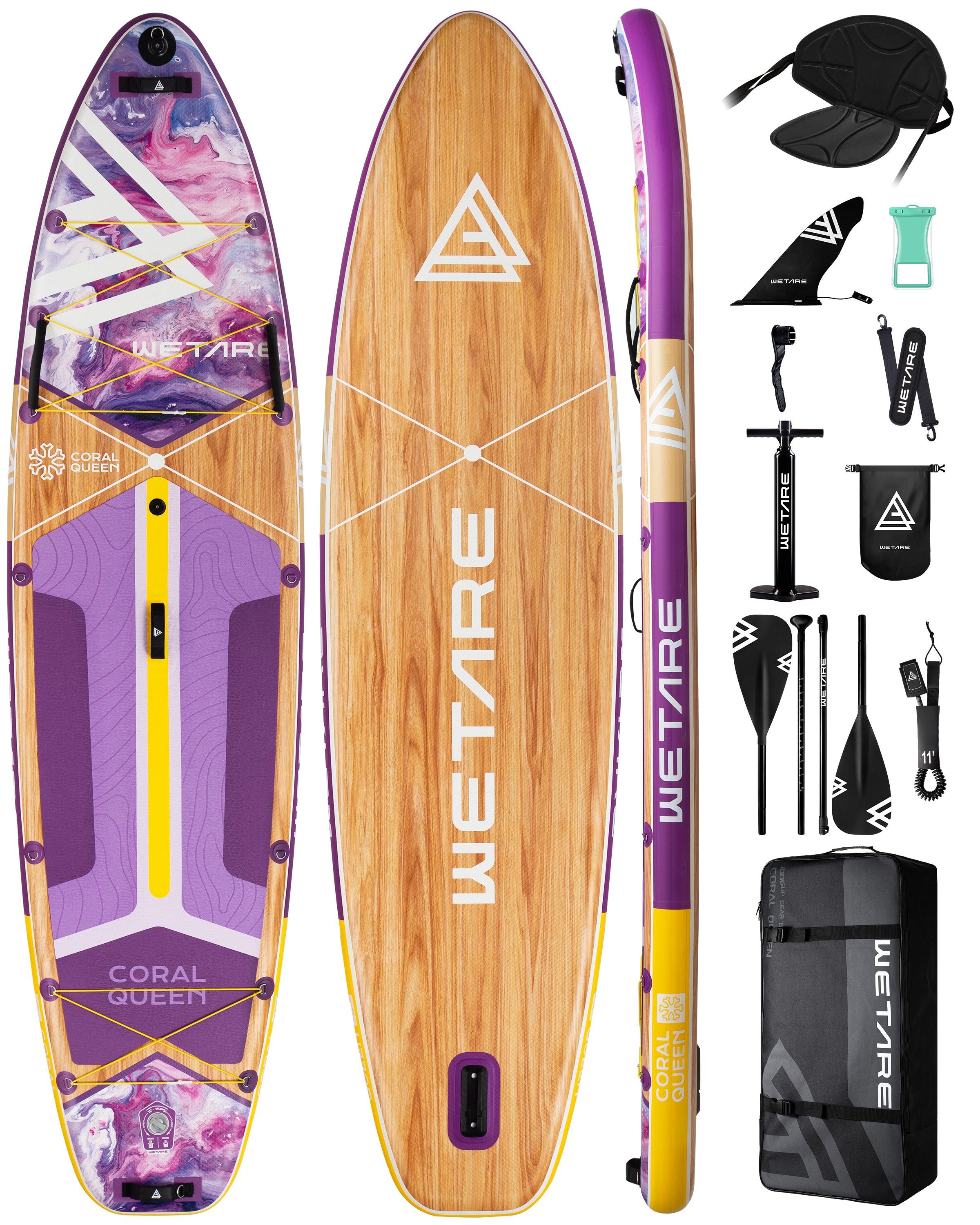 11'6"x35" Inflatable Paddle Board, 450lbs Extra Wide Stand Up Sup Board for Adults, Blow Up Paddleboard Kayak Non-Slip Stable Deck Boat for Yoga Fishing Surf
