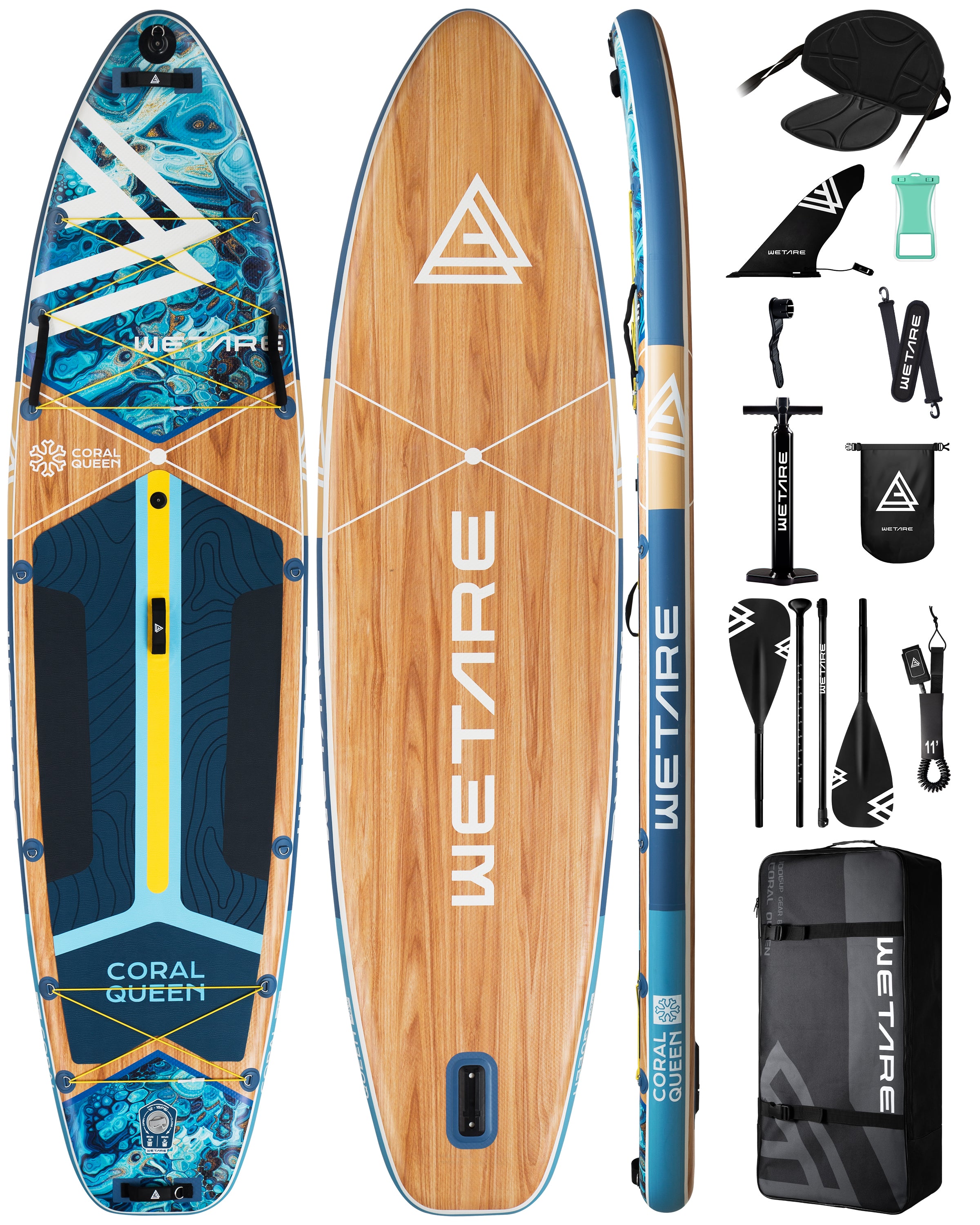 11'6"x35" Inflatable Paddle Board, 450lbs Extra Wide Stand Up Sup Board for Adults, Blow Up Paddleboard Kayak Non-Slip Stable Deck Boat for Yoga Fishing Surf