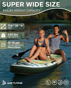 11'6"x35" Inflatable Paddle Board, 450lbs Extra Wide Stand Up Sup Board for Adults, Blow Up Paddleboard Kayak Non-Slip Stable Deck Boat for Yoga Fishing Surf