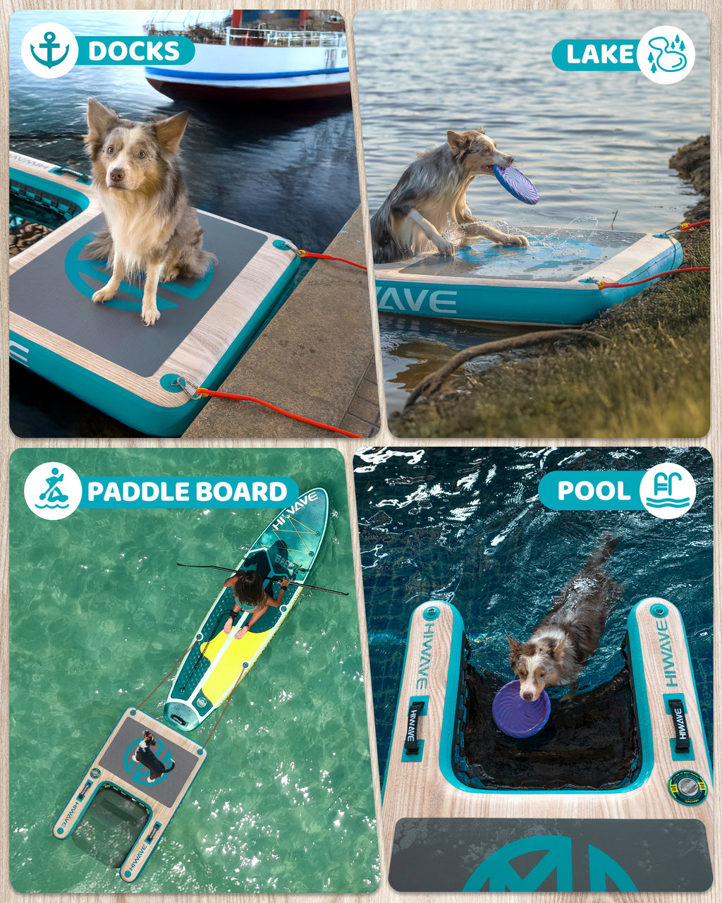 Dog Ramp for Boat, Dog Floats for Pool,Safe Entry and Exit w/High Load Bearing Capacity, Anti Slip and Puncture Resistant, Suitable for Large, Medium, Small Dogs, Without Harming Their Paws