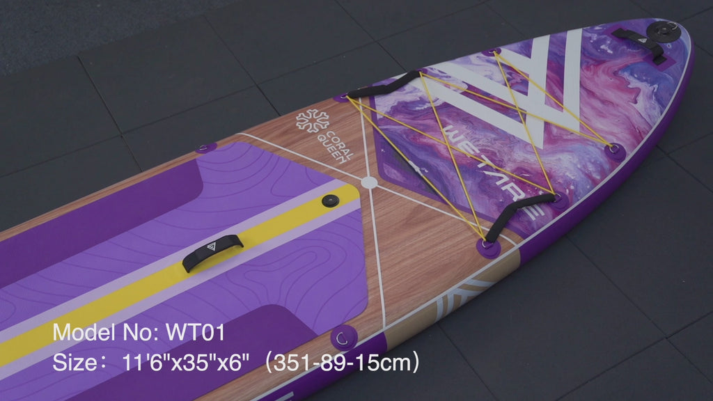 11'6"x35" Inflatable Paddle Board, 450lbs Extra Wide Stand Up Sup Board for Adults, Blow Up Paddleboard Kayak Non-Slip Stable Deck Boat for Yoga Fishing Surf